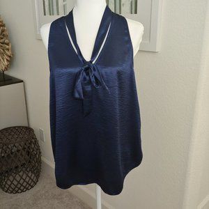 Anthropologie - Blue Tank with Neck Tie - Sz 12